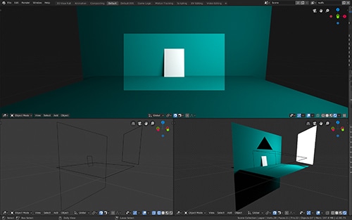 Screenshot of a model in the 3D program Blender