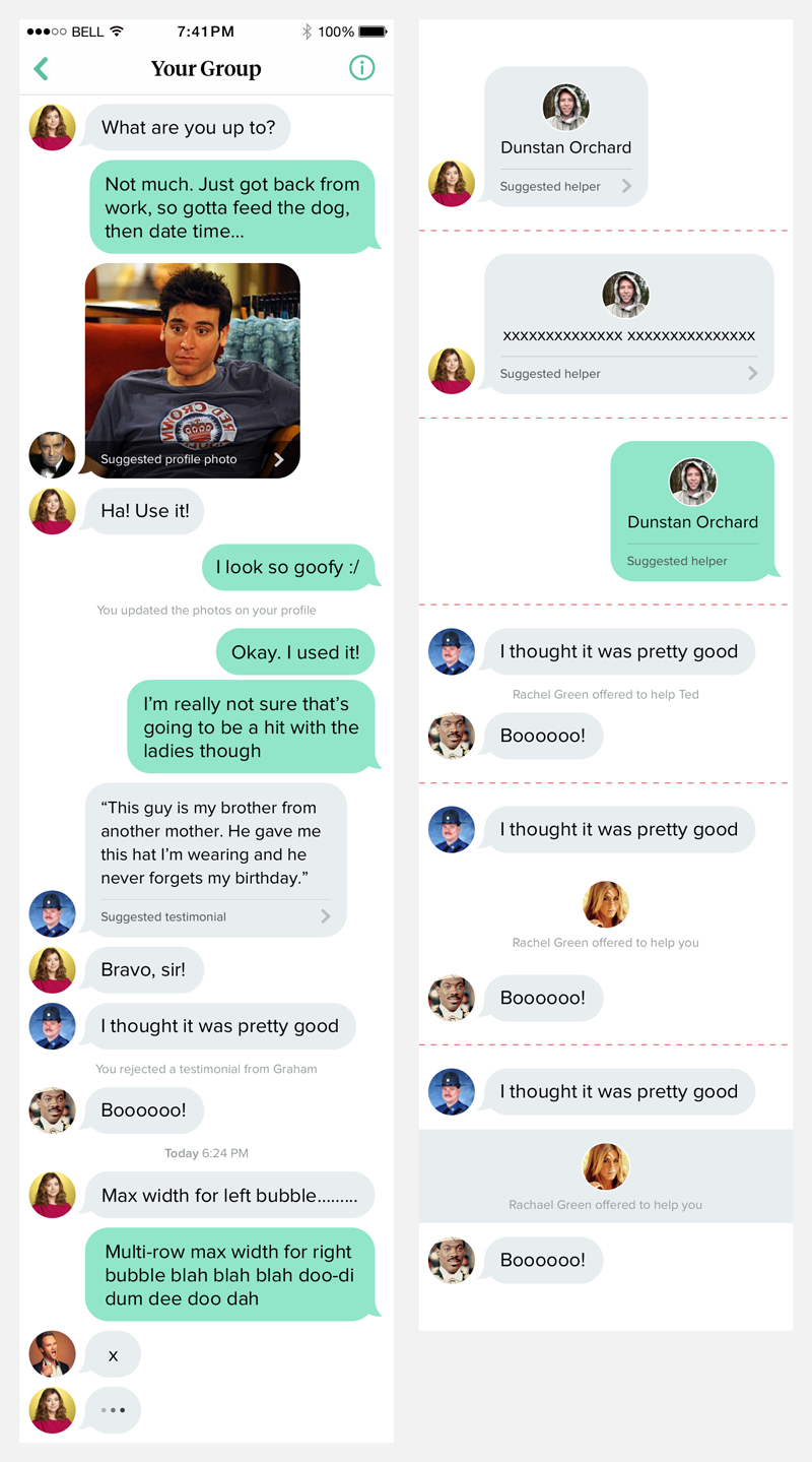 Screenshot of the Woo group chat feature